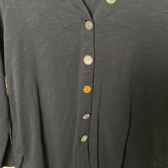 Soft Surroundings Women Size Medium Delia Button Detail Tunic Top 100% Cotton - Picture 3 of 8